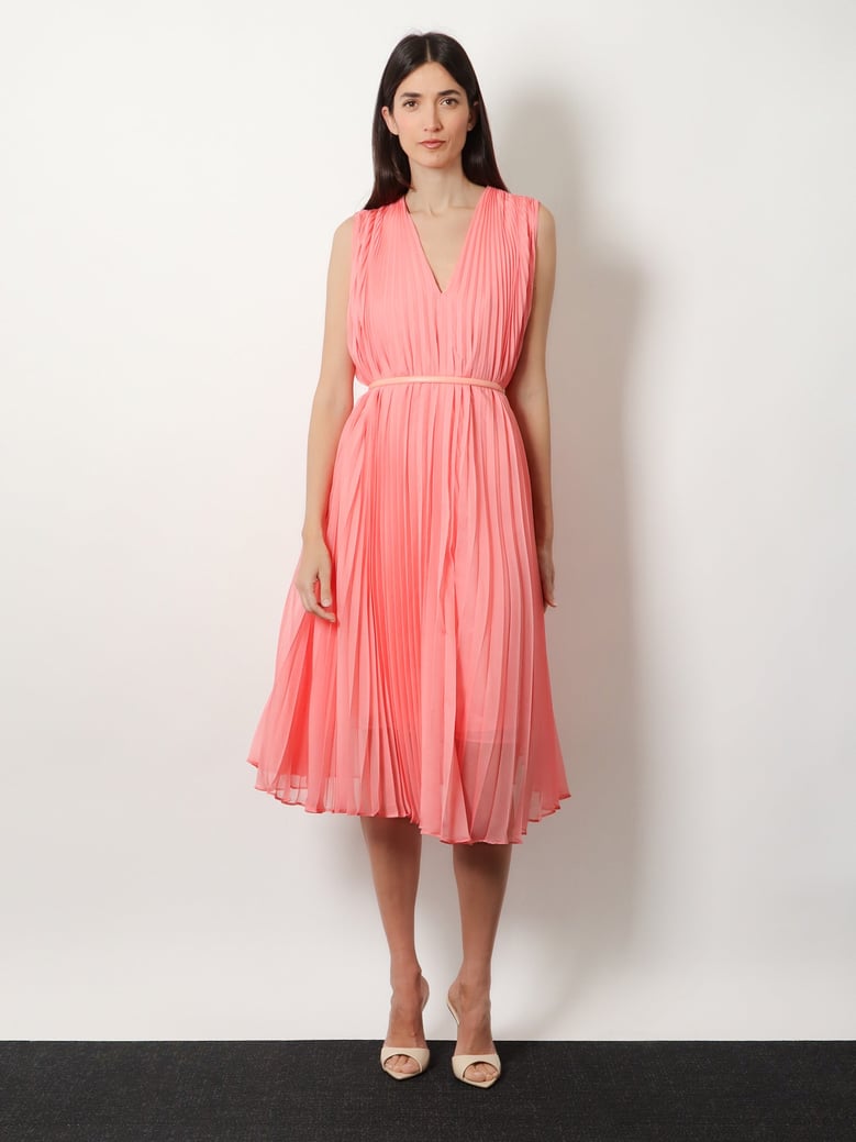 long belted dress pink by Selfnex