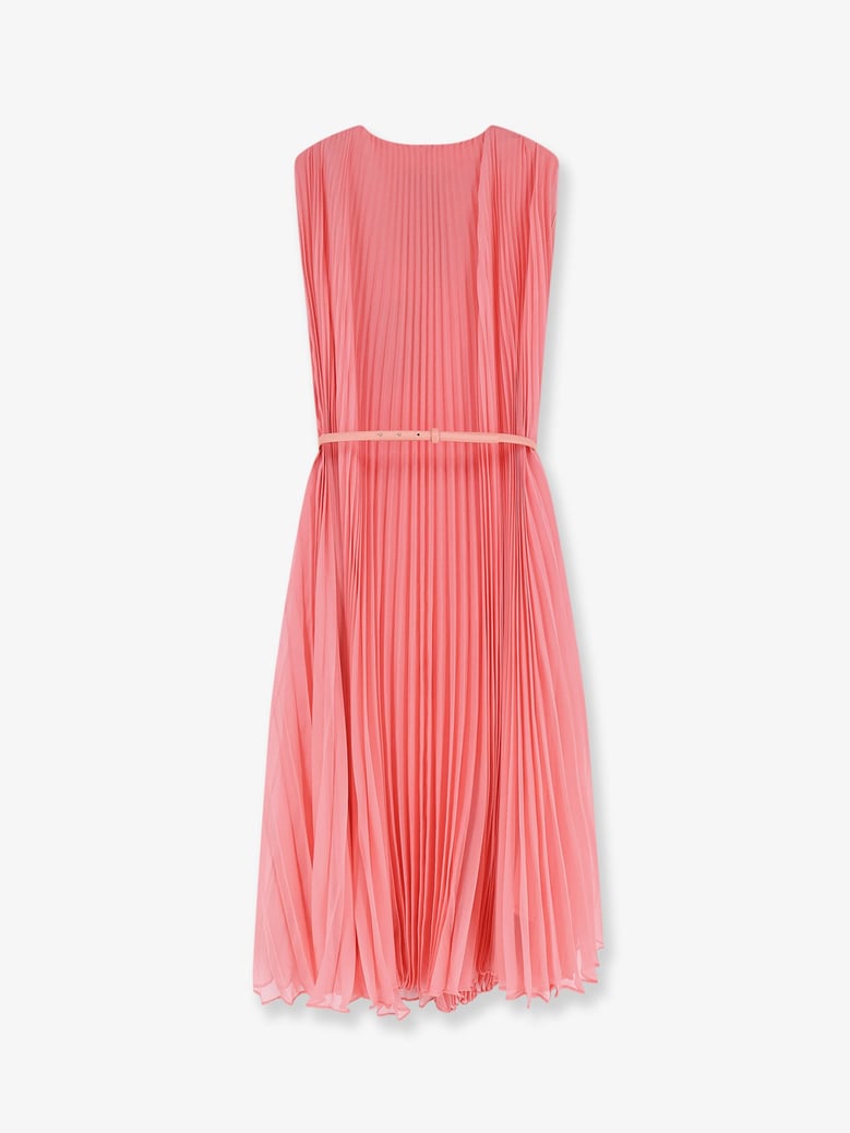 long belted dress pink by Selfnex