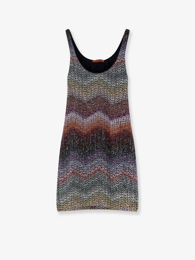 short knitted dress with all-over sequins by Selfnex