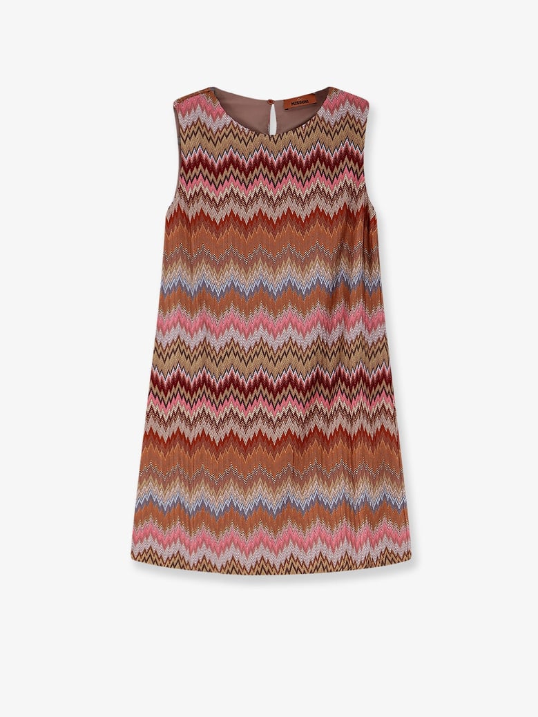 short viscose dress with chevron pattern by Selfnex