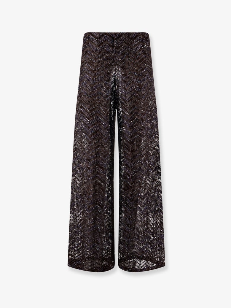 viscose blend trousers with chevron pattern by Selfnex