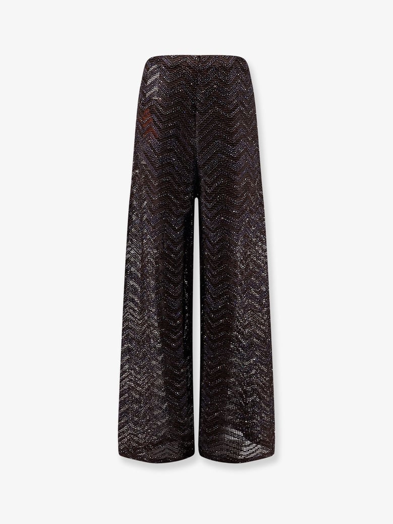viscose blend trousers with chevron pattern by Selfnex