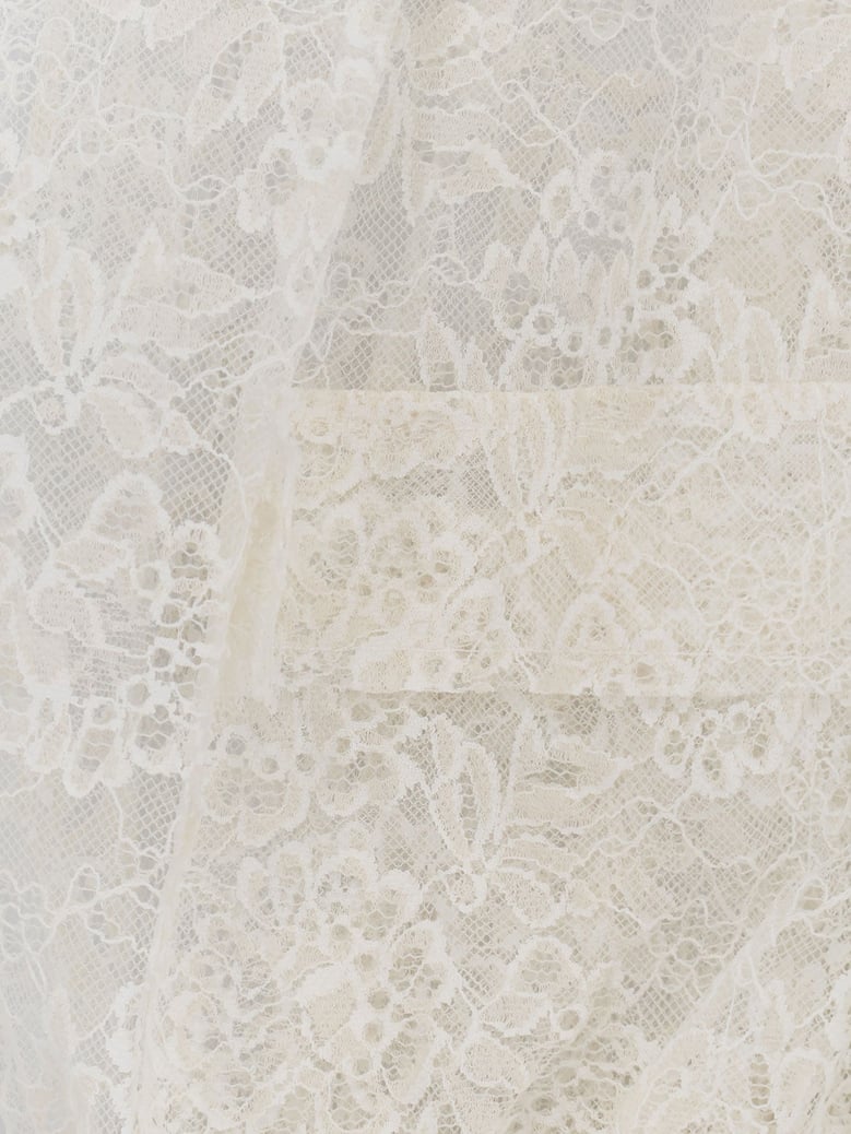 sleeveless lace jacket white by Selfnex
