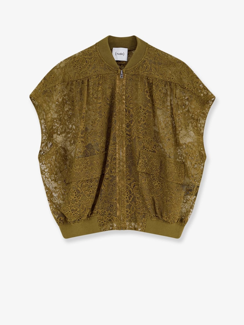 sleeveless lace jacket green by Selfnex