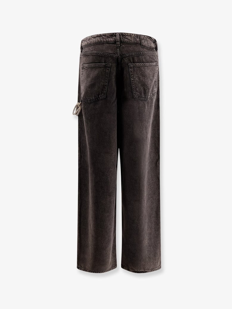 denim jeans with removable jewel rope by Selfnex
