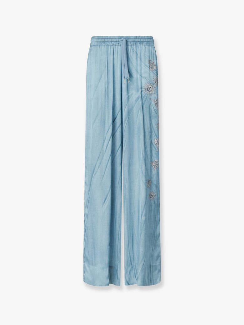 viscose trousers with adjustable waistband by Selfnex