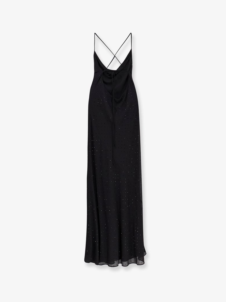 farro long dress with rhinestones by Selfnex