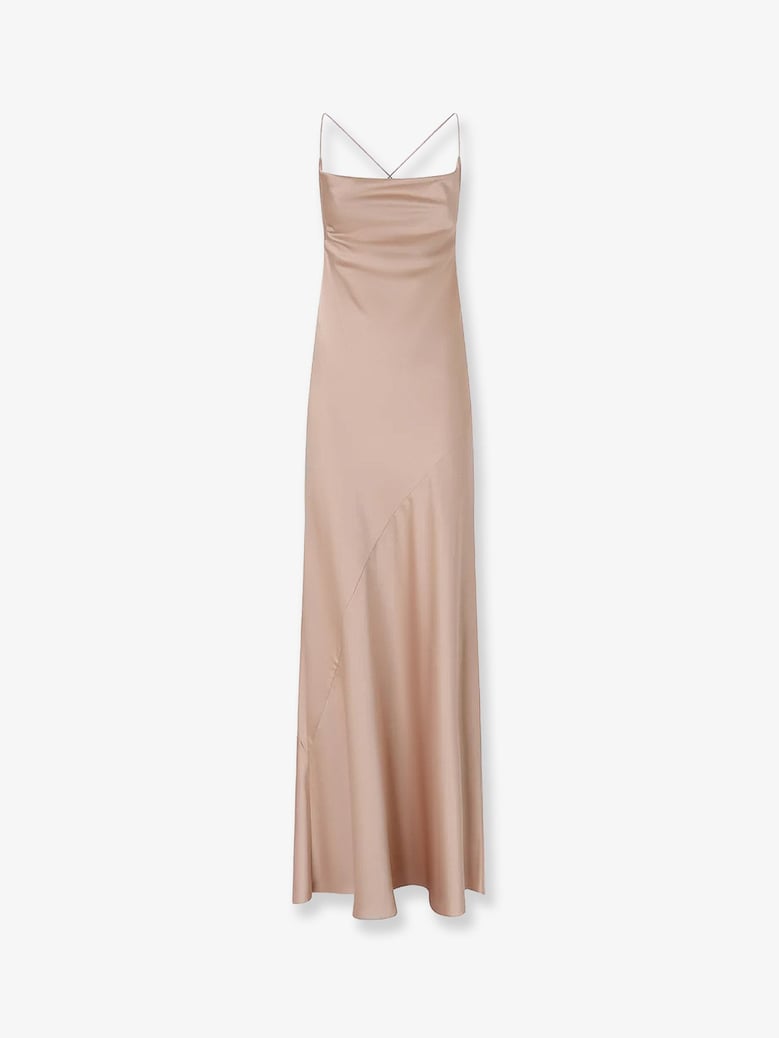 farro satin long dress by Selfnex