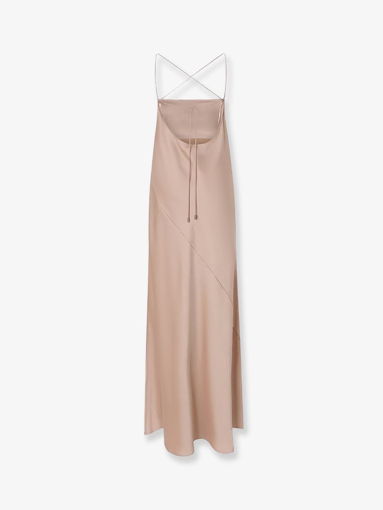 farro satin long dress by Selfnex