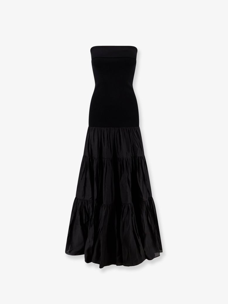 off-shoulder long dress black by Selfnex