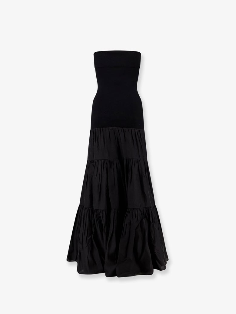 off-shoulder long dress black by Selfnex