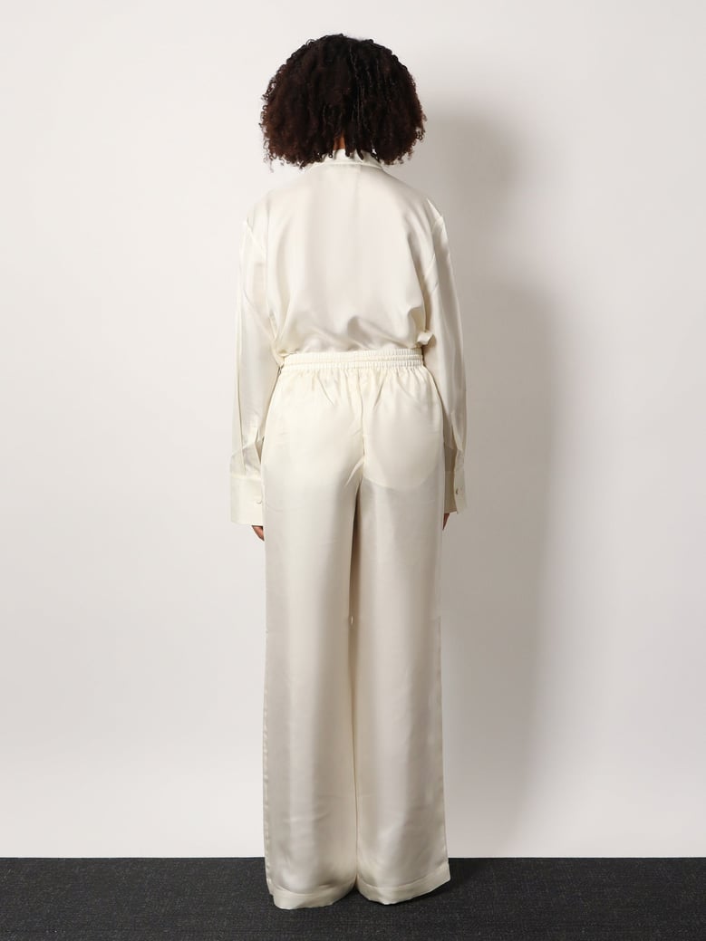 jogger trousers silk beige by Selfnex