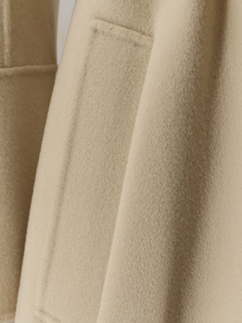 double-face virgin wool coat white by Selfnex