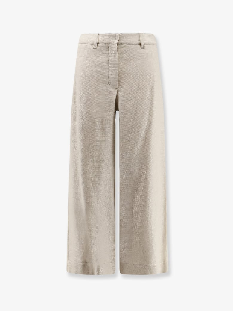 trousers stretch cotton-linen beige by Selfnex