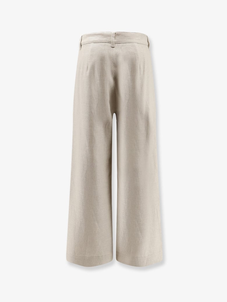 trousers stretch cotton-linen beige by Selfnex