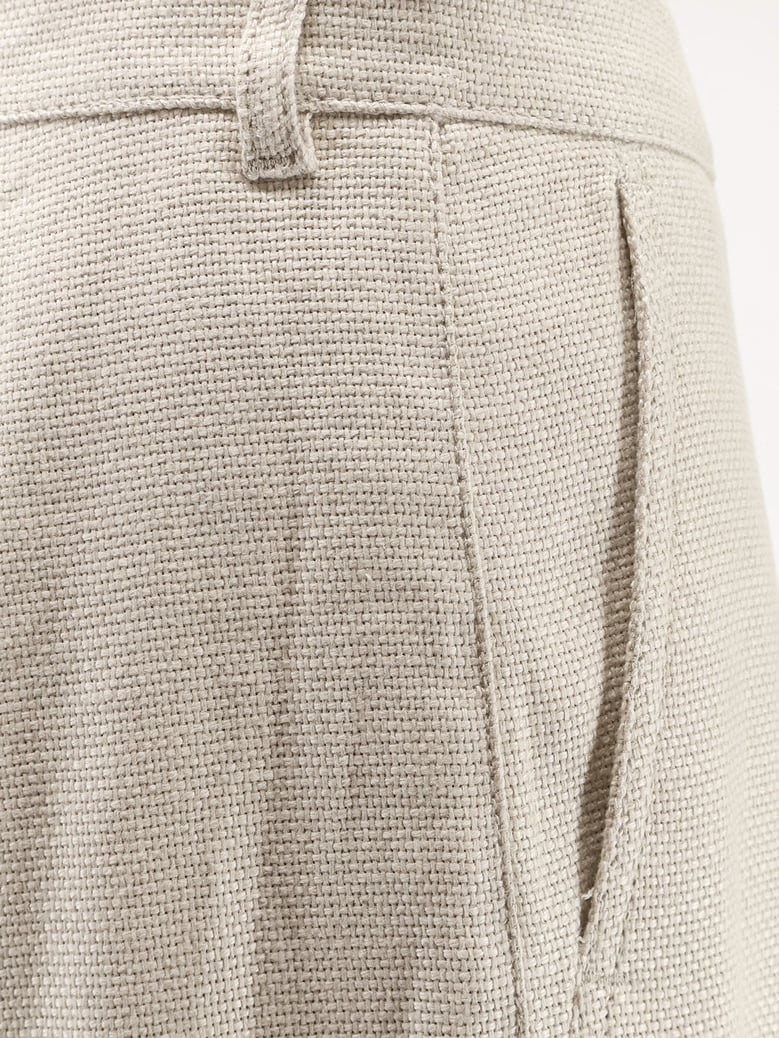 trousers stretch cotton-linen beige by Selfnex