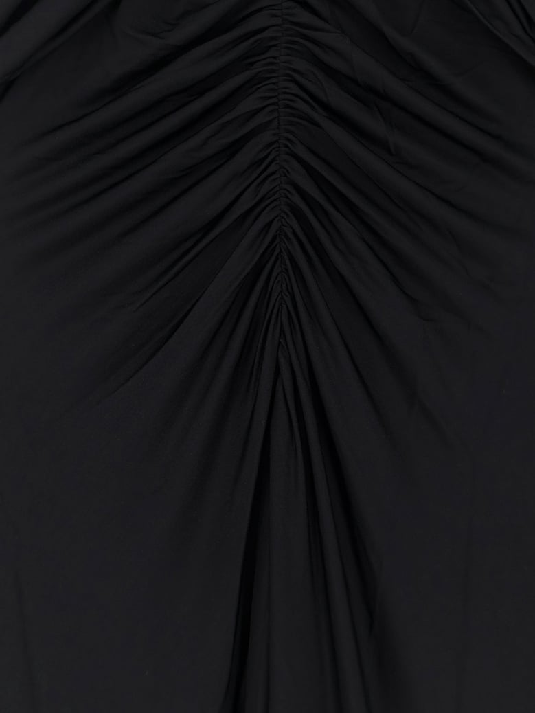 long dress gathered jersey black by Selfnex