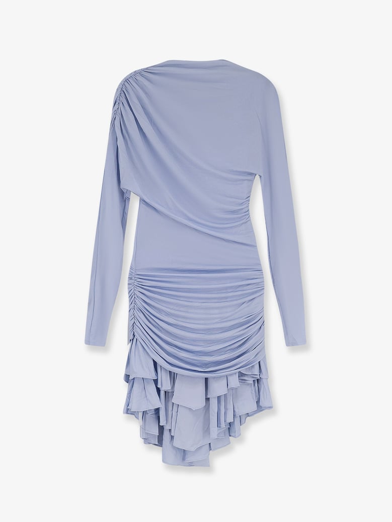 mini dress gathered jersey blue by Selfnex