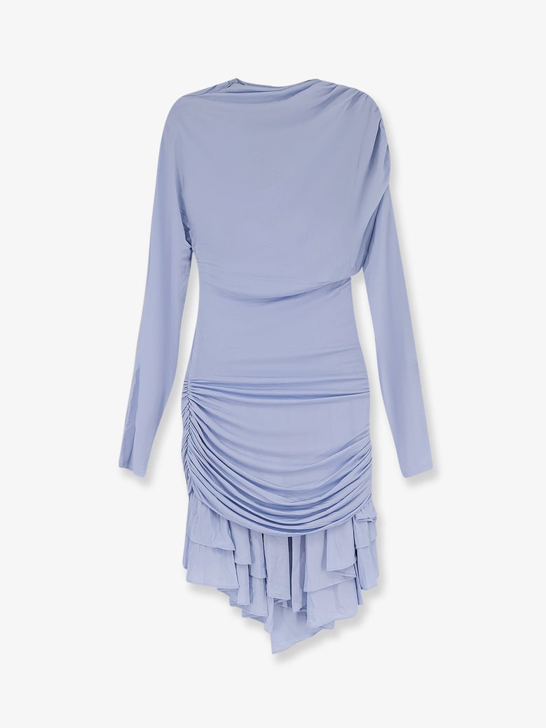 mini dress gathered jersey blue by Selfnex