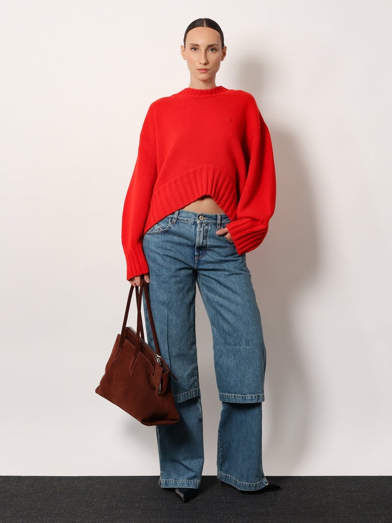 jeans with logo embroidery, blue by Selfnex