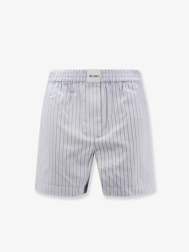 striped cotton shorts by Selfnex