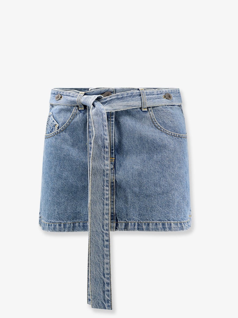 denim skirt with belt by Selfnex