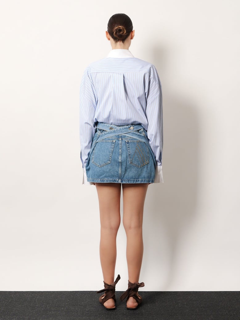 denim skirt with belt by Selfnex
