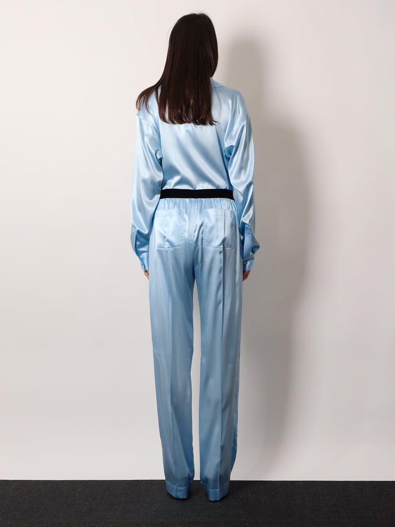 stretch satin trousers by Selfnex