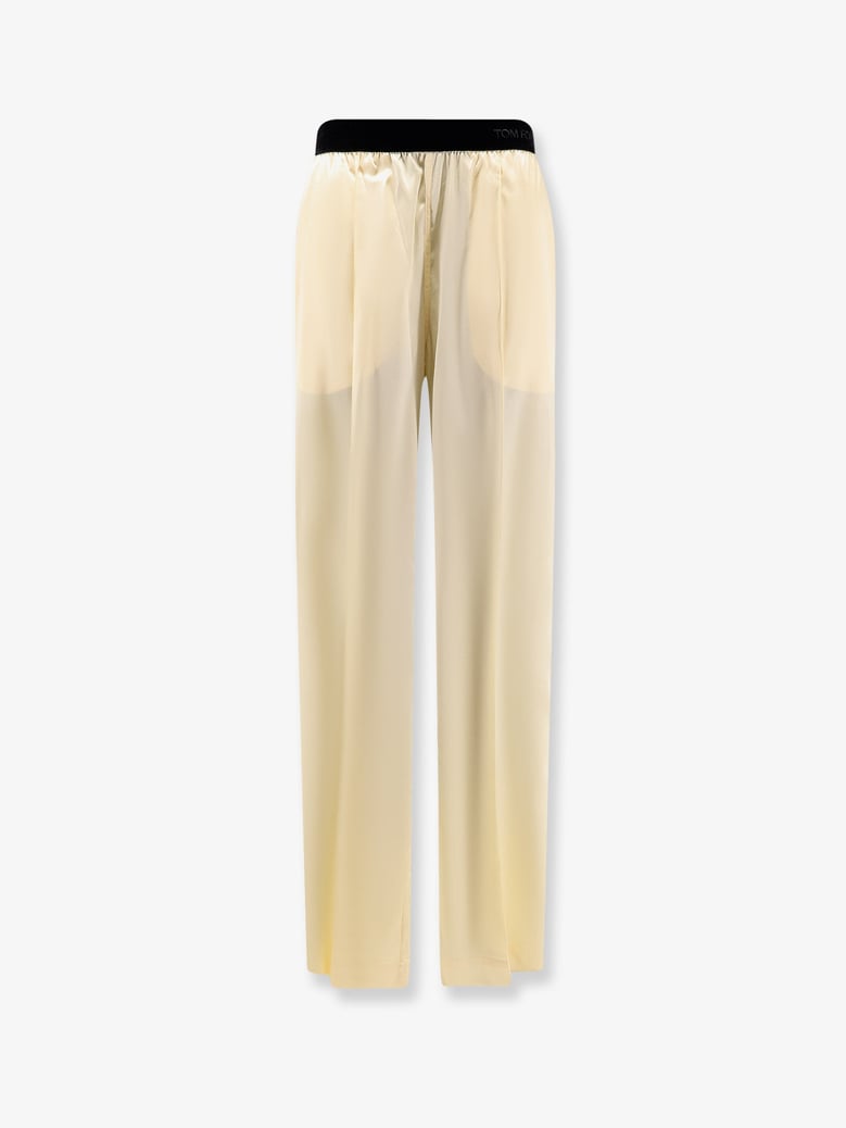 stretch satin trousers by Selfnex