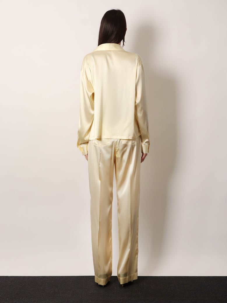 stretch satin shirt by Selfnex