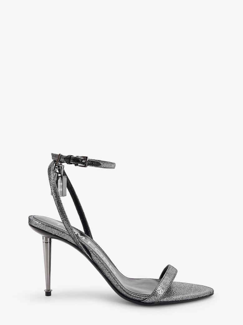 laminated heeled sandals by Selfnex