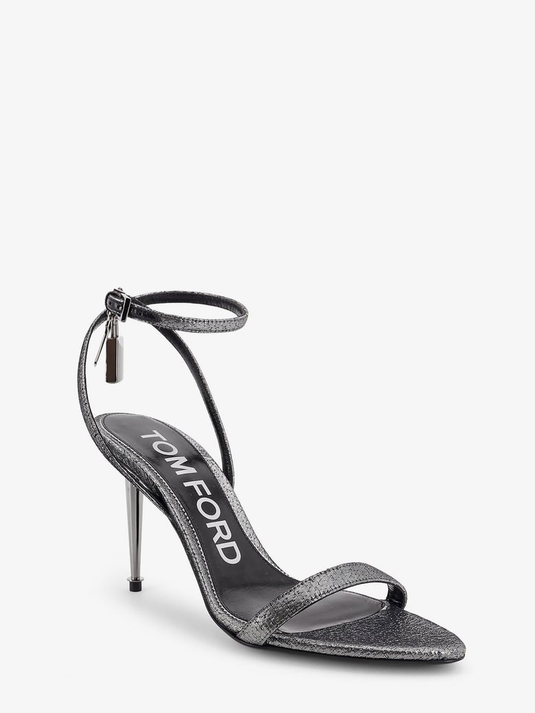 laminated heeled sandals by Selfnex