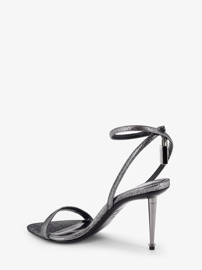 laminated heeled sandals by Selfnex