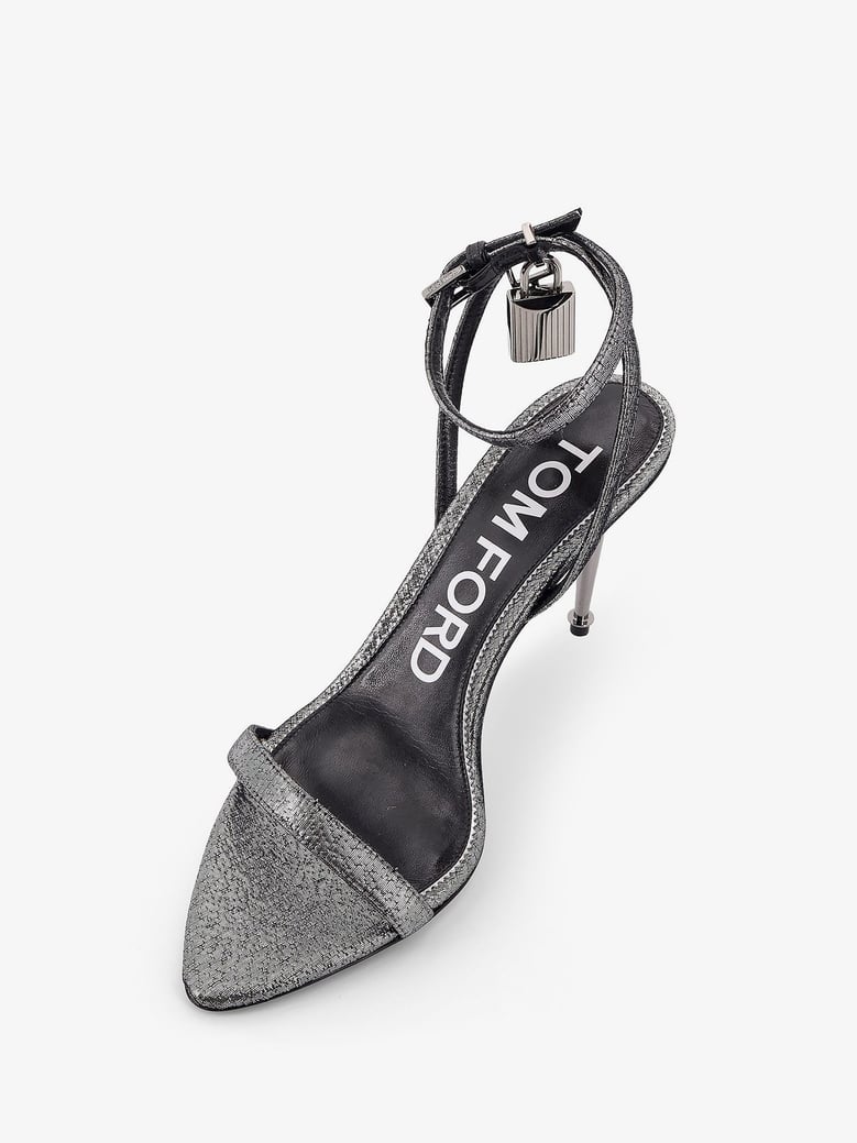 laminated heeled sandals by Selfnex