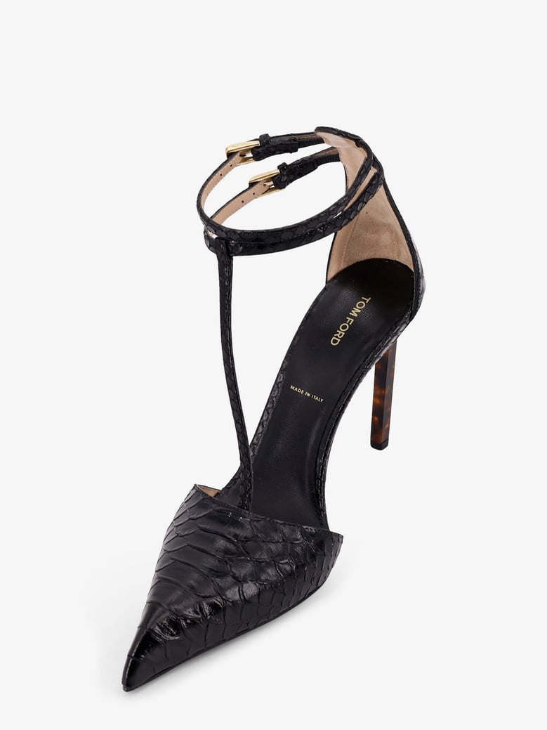 python-effect leather pumps by Selfnex