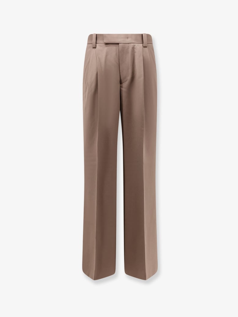 wool blend trousers with front pinches by Selfnex