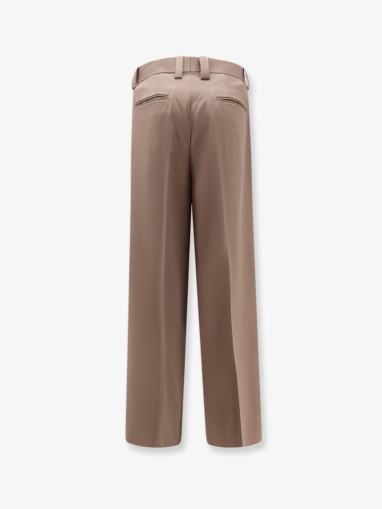 wool blend trousers with front pinches by Selfnex