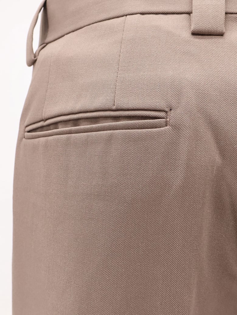 wool blend trousers with front pinches by Selfnex