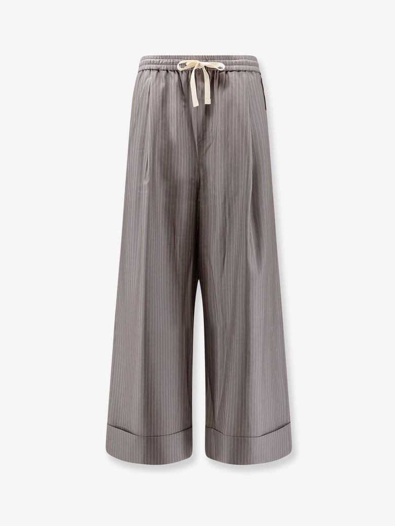 trousers silk-blend grey by Selfnex