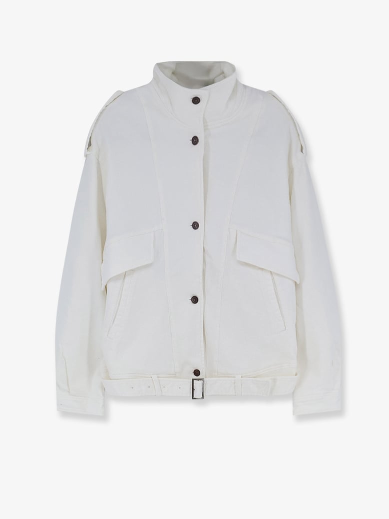 oversized denim jacket white by Selfnex