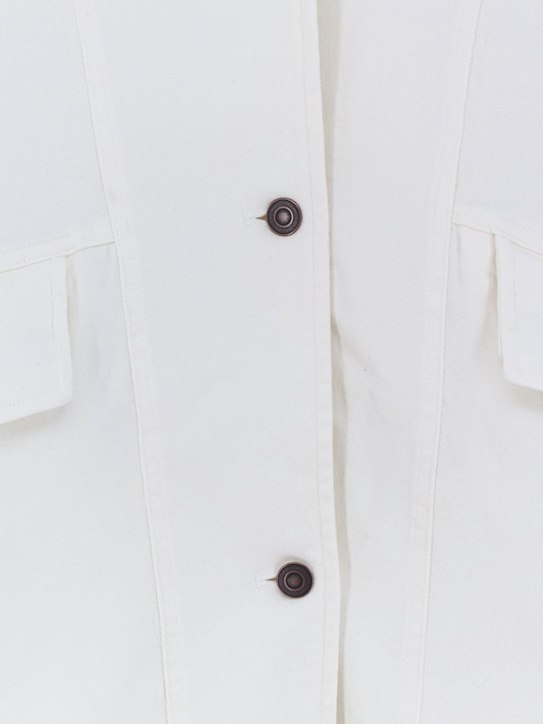 oversized denim jacket white by Selfnex