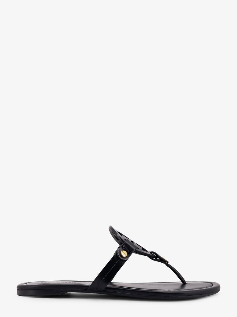 leather thong sandals with logo monogram by Selfnex