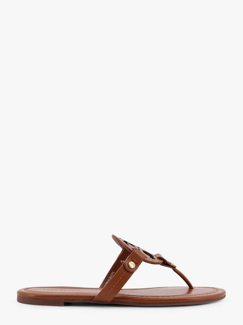 leather thong sandals with monogram by Selfnex