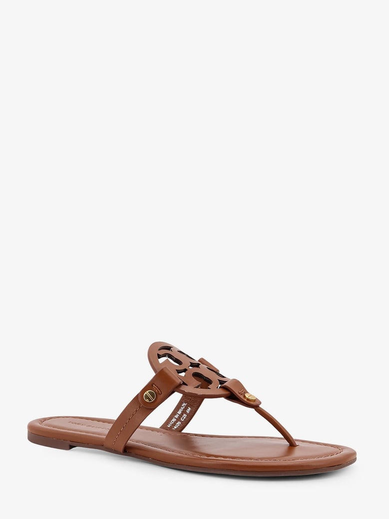 leather thong sandals with monogram by Selfnex