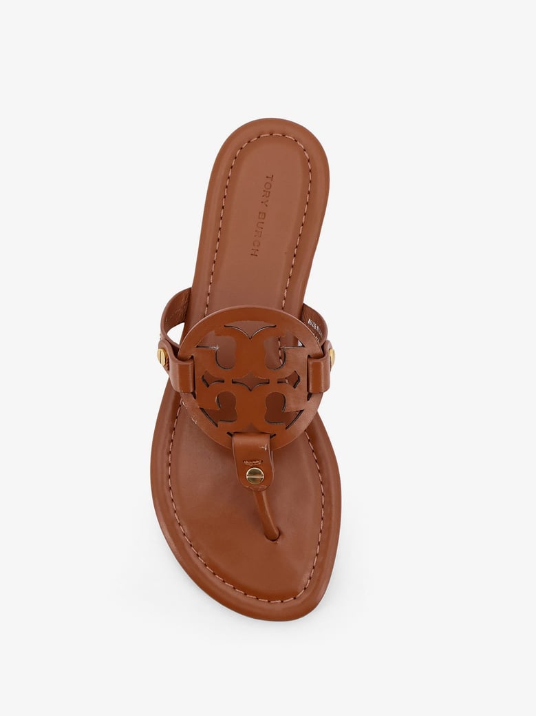 leather thong sandals with monogram by Selfnex