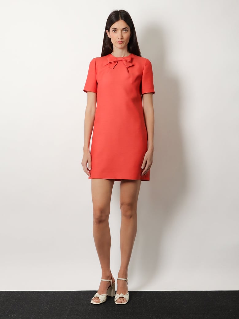 short dress red wool-silk by Selfnex