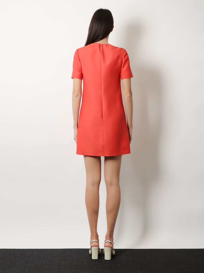 short dress red wool-silk by Selfnex