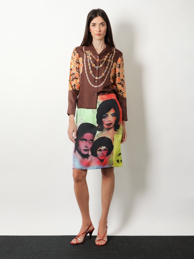 shirt silk brown by Selfnex