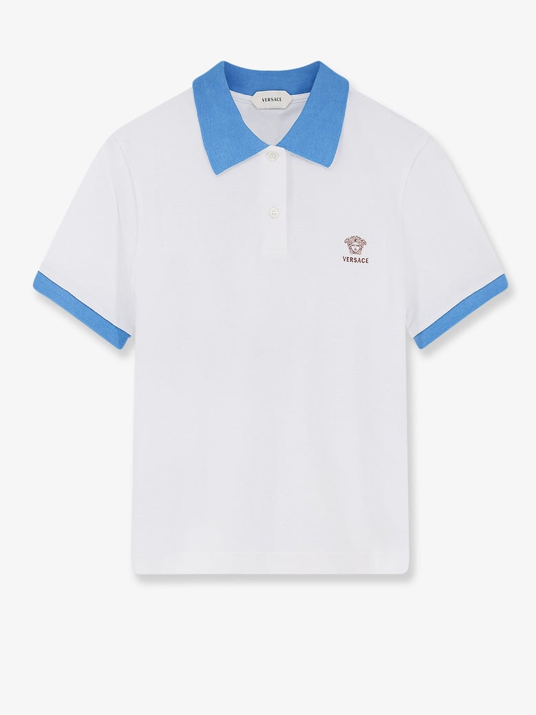 polo shirt medusa embroidery white by Selfnex