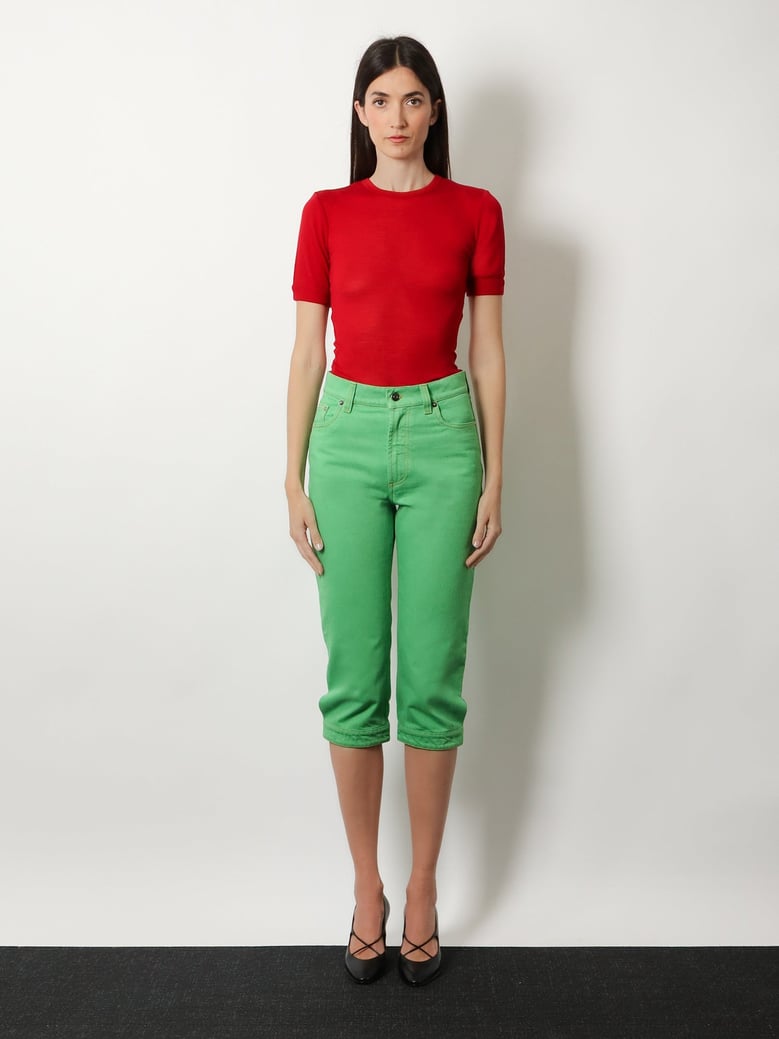 t-shirt ribbed virgin wool red by Selfnex
